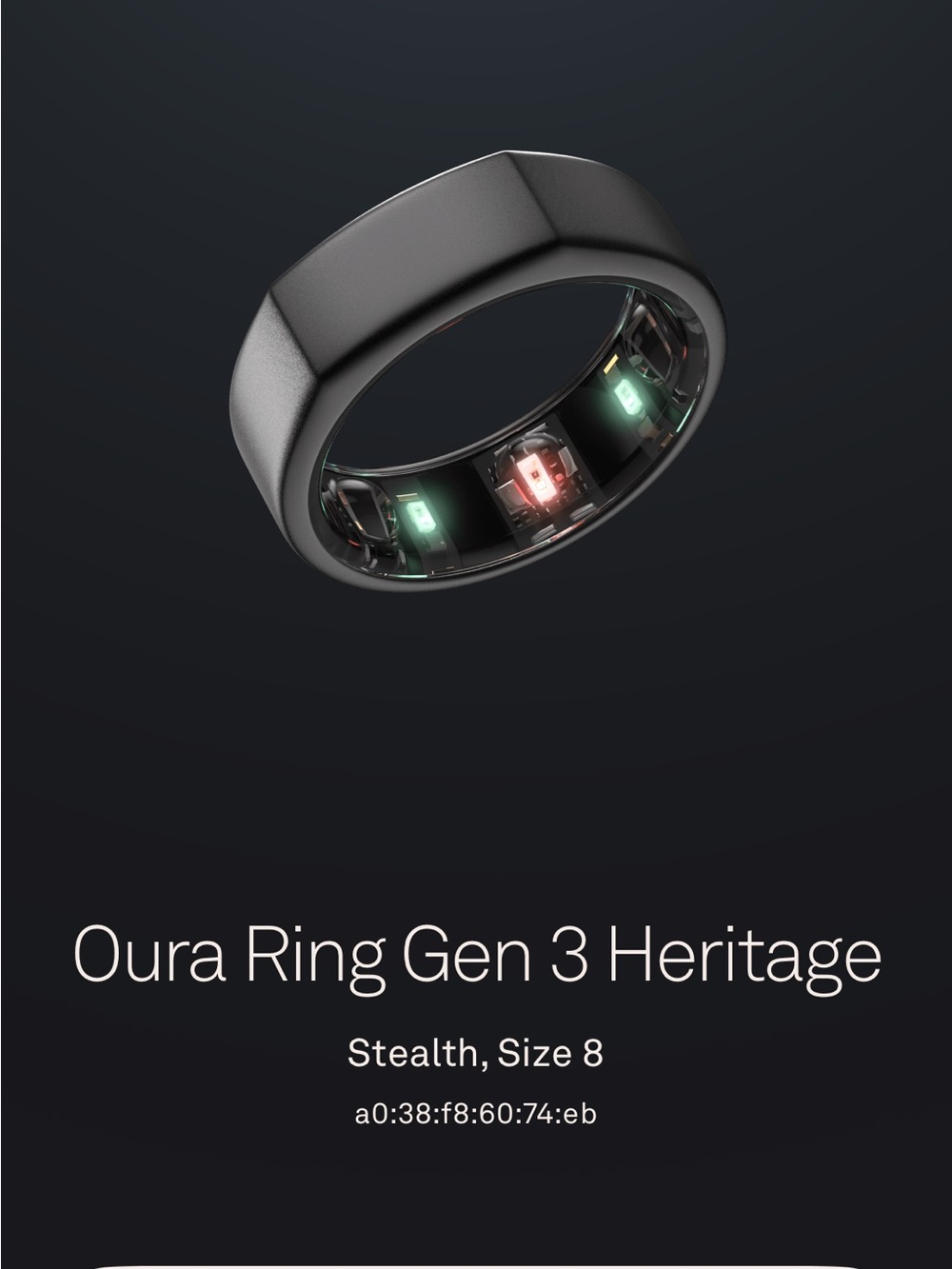 Oura Ring Gen 3 Heritage - Stealth Black